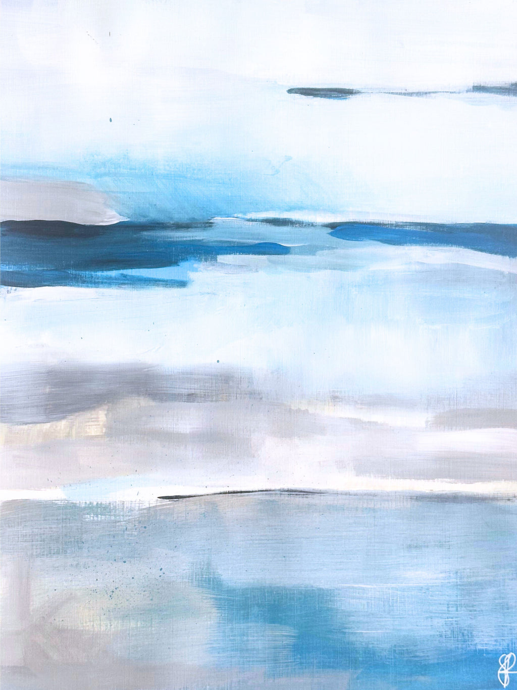 Be Still Triptych Coastal Abstract Landscape