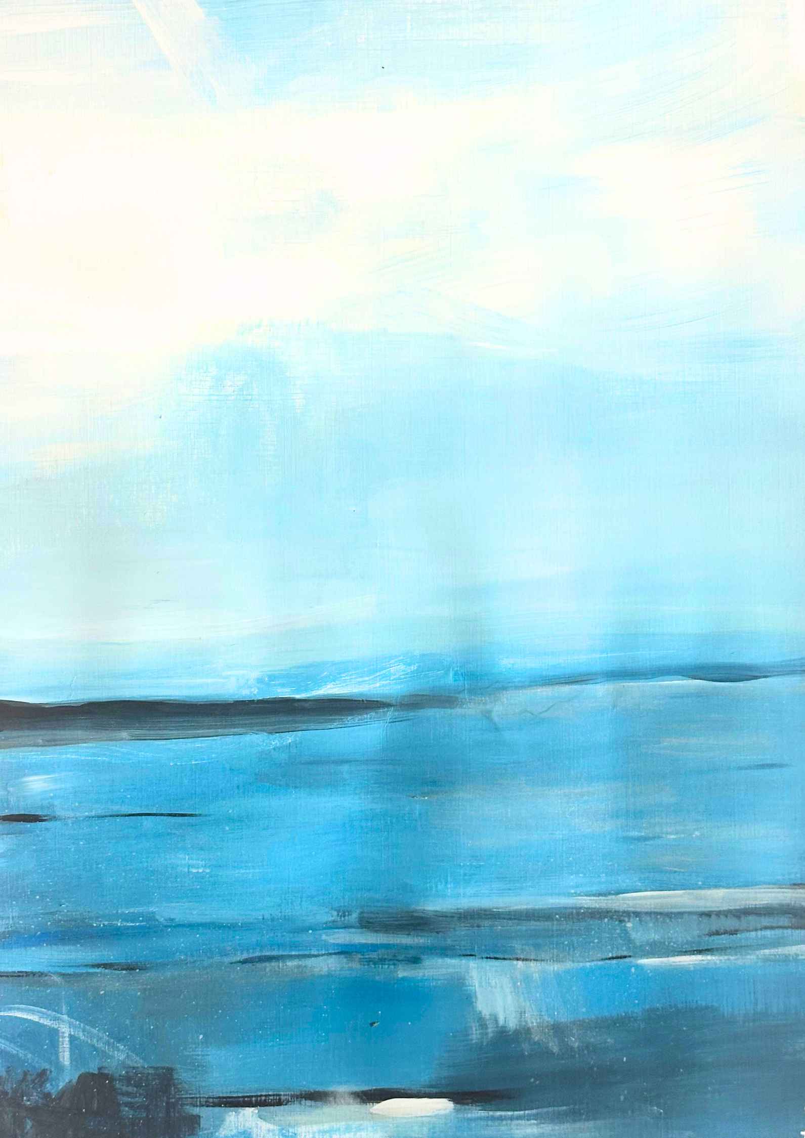 Be Still Triptych Coastal Abstract Landscape