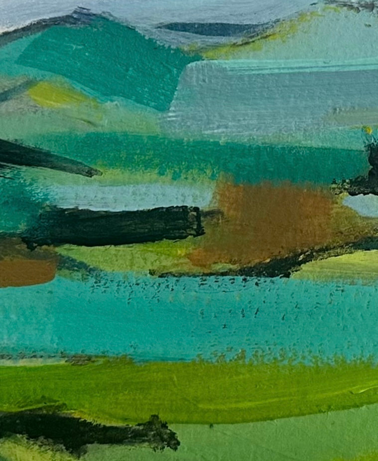 Into the Green Valley  no.1 | Original Abstract Landscape Painting